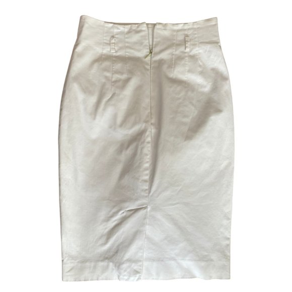 Club Monaco White Cotton Pencil Skirt Size 2 - Picture 4 of 6